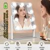 Rechargeable Actress Hollywood Actress Tabletop Mirror with 9 LED 10x Three Color Lighting Adjustable USB and Japanese Instruction Manual Included