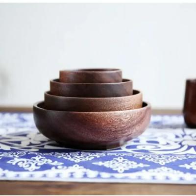 1 Stück Große Suppenschüssel Holz tigela gesunde Lebensmittelbehälter Abendessgeschirr Vintage Salat Reis Geschirr im japanischen Stil LC 013