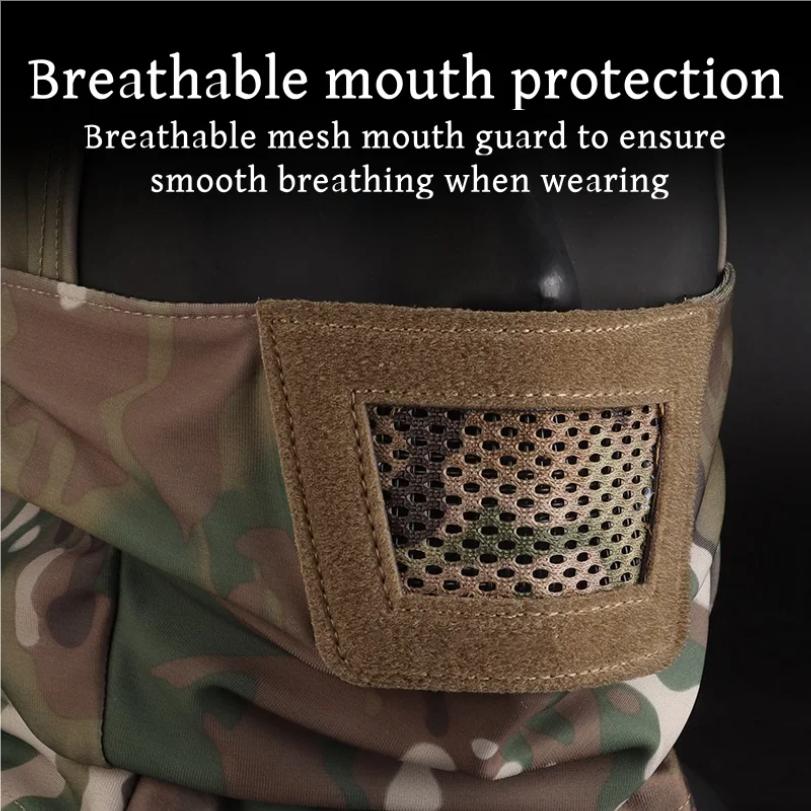 Outdoor Airsoft Mask for Men Sport Mask Headgear Full Face Protection Knight Headwear for Paintball Camping Sport Cycling