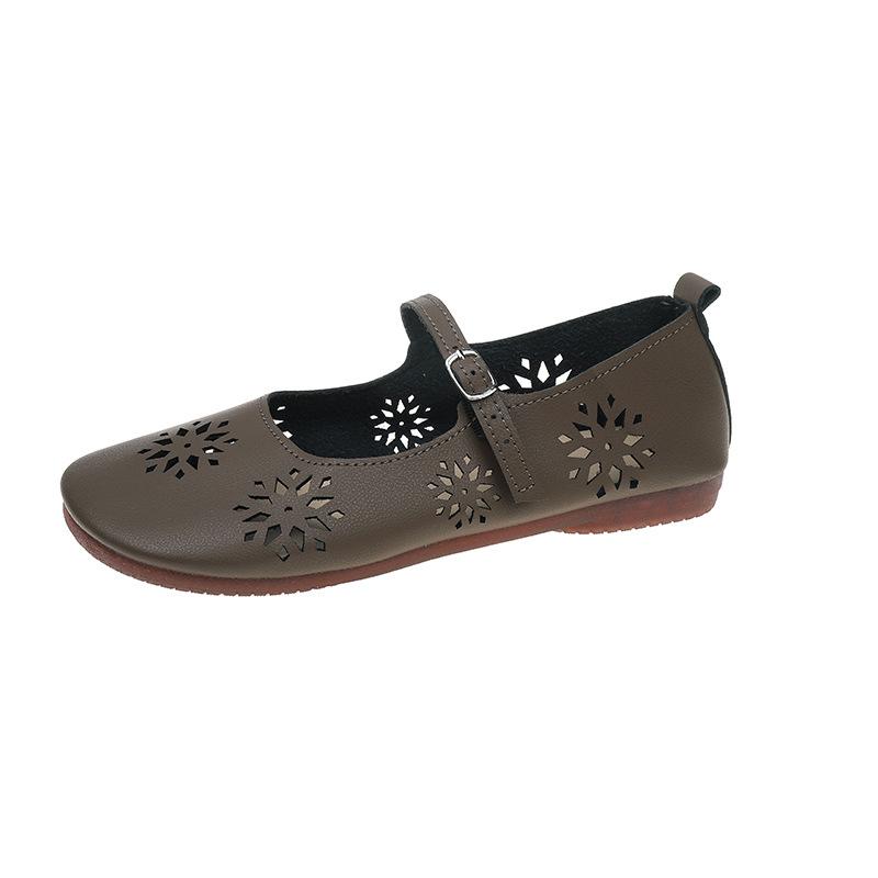 Women's Soft Bottom Embossed Breathable Loafers with Hollowed-Out Design