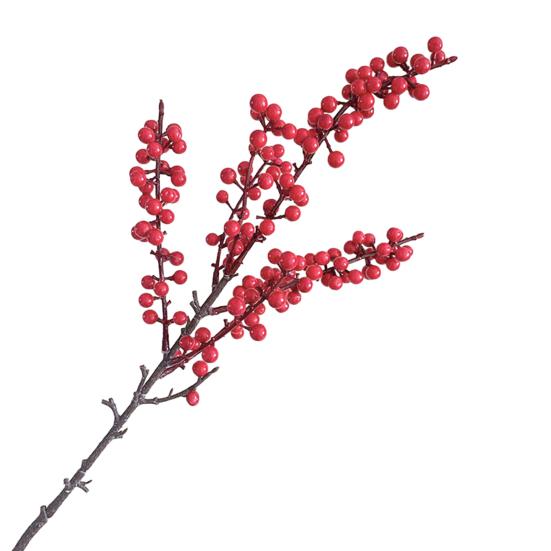 Artificial Holly Berries No-Maintenance Long-Lasting Beauty Realistic Texture Red Berries Flexible Shape Faux Berries Home Decor