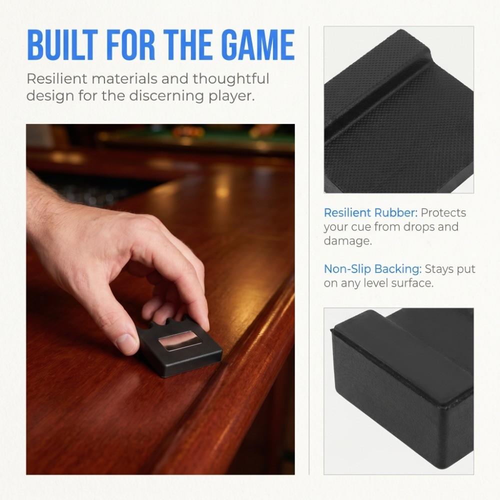 Three Slot Cutouts Cue Rest Compact Block Shape Cue Stick Holder Pool Cue Holder Billiard Club