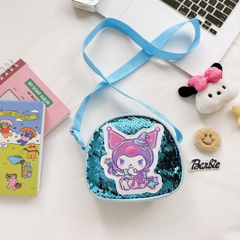 Kids Crossbody Bag With Pu Material And Glitter Design For Girls** Characters Included)