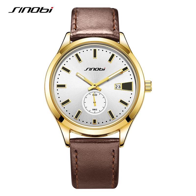 Sinobi Men s Luxury Leather Strap Watch 9910