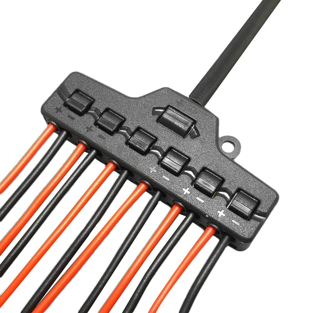 6-Port Außenleitungsverteiler Schnellverbindung Niederspannungs-Drahtverteiler Anschlussblock für Beleuchtung LED-Streifen Anschlussklemme