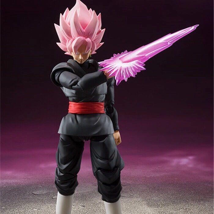 SHF Dragon Ball Super Saiyan Pink Hair Son Goku Articulated Joints Moveable PVC Action Figure Collectible Toys 16cm
