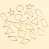 Stainless Steel Geometric Charm Molds: 10 Models & 2 Colors - Pentagram, Rhombus, Circle, Water Drop, Moon Pendants