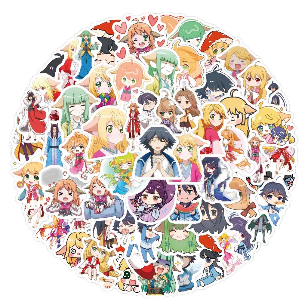 100 Cartoon Anime Fox Spirit Matchmaker Stickers for Notebook, Water Bottle, Luggage, Car, Scooter