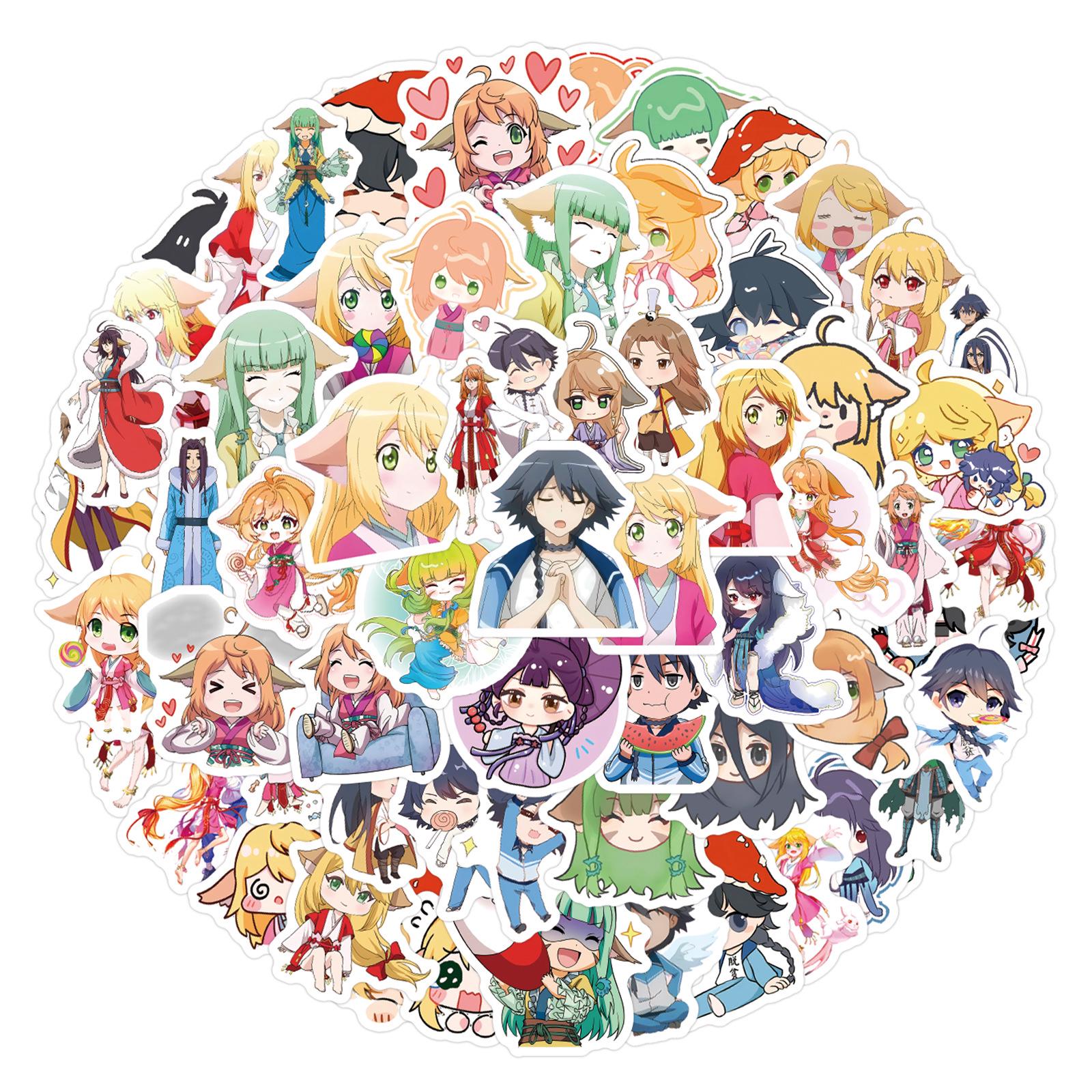 

100 Cartoon Anime Fox Spirit Matchmaker Stickers for Journals, DIY Stationery, Phone, and Laptop Decoration