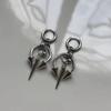 Goth Punk Stainless Steel Triple Cone Spike Rivet Huggie Hoop Earrings for Men Women Dangle Earrings Fashion Streetwear Jewelry