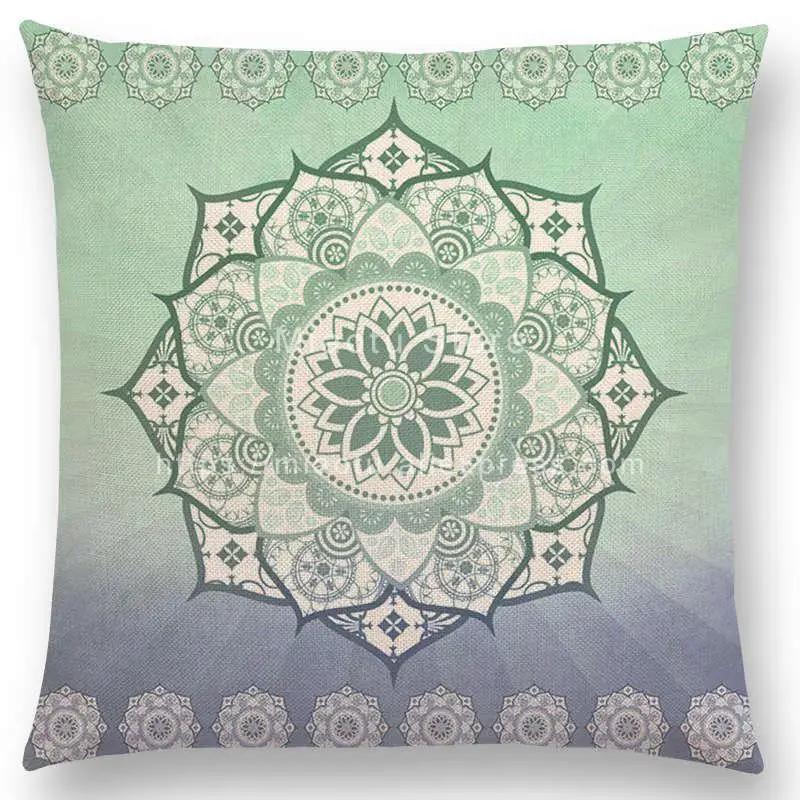 New Dreamy Sun Moon Stars Colorful Lotus Eternity Mandala Gorgeous Floral Pattern Design Prints Cushion Cover Pillow Case