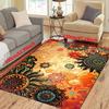 Beautiful Floral Print Area Rug, Aesthetic Flower Floor Mat for Entryway Living Room Bedroom, Washable Indoor Outdoor Carpet