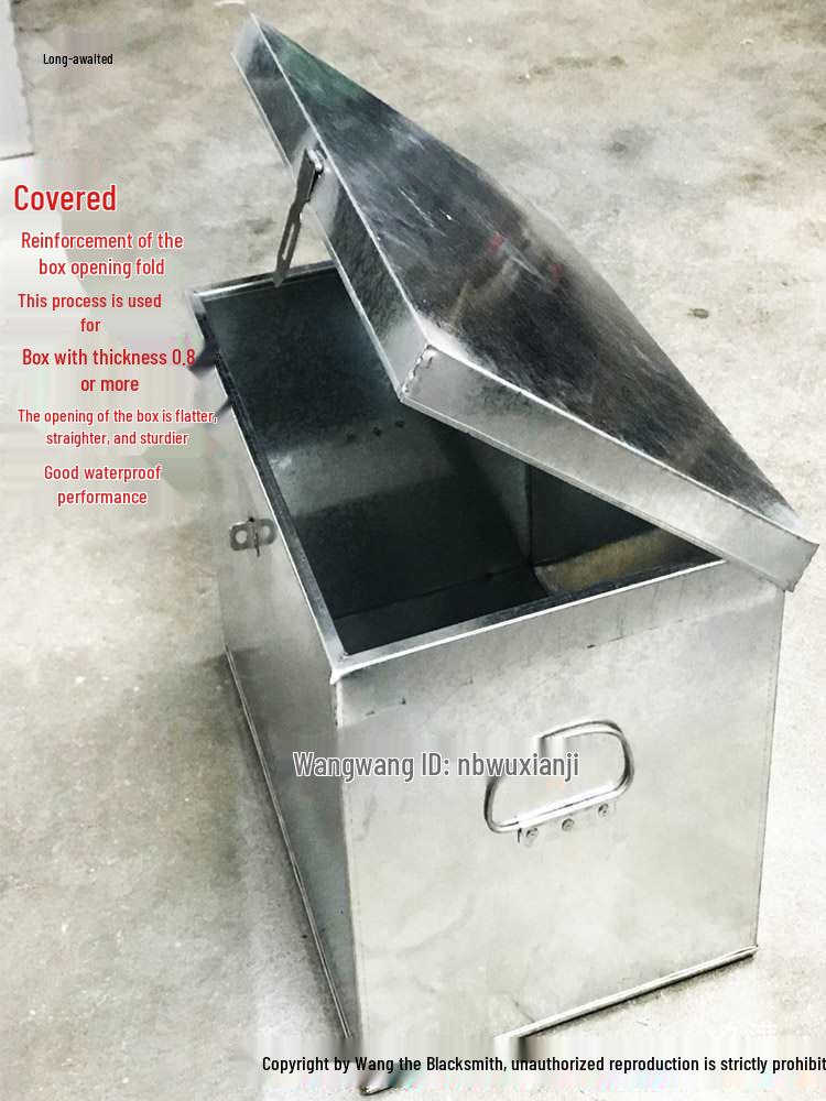 White Tinplate Tool Box with Lock - Large Stainless Steel Storage Cabinet