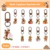 30Pcs Resin Capybara Keychain Charm Set 3D Capybara Keychain Backpack Pendant Mini Cartoon Purse Car Keyrings Handbag Decoration