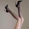 Qinghe two-color gradient aurora stockings 360 seamless ultra-thin transparent sex open crotch stockings oily, silky and sexy