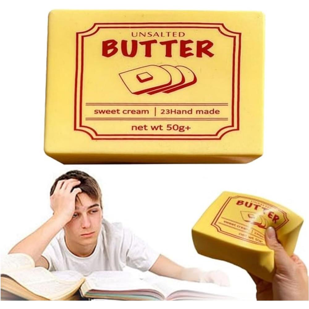Butter Squishy Bread Viral Slow Rising Cute Butter Squeeze Stress Balls Realistic Food Squeeze Toy For Anxiety Stress Relief
