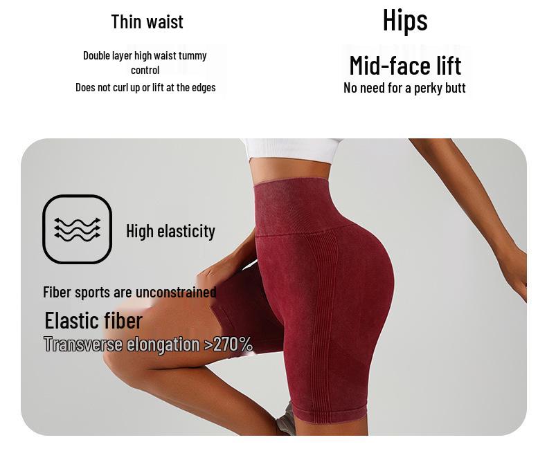 Frosted Seamless Yoga Pants: Women's Quick-Dry Butt-Lifting Sports Shorts & Three-Quarter Pilates Pants