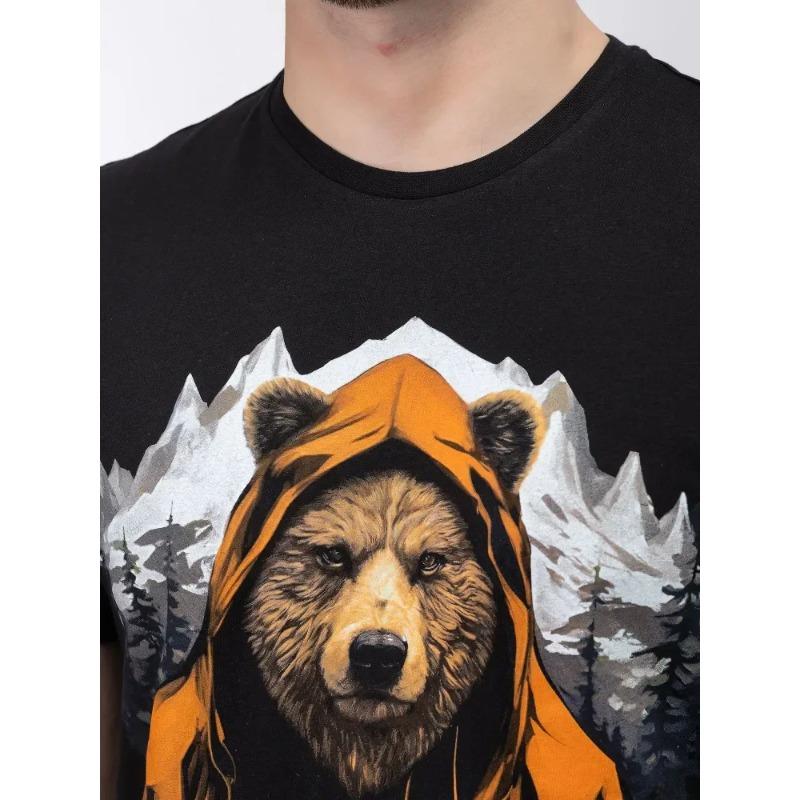 Mode T-Shirt Bär Druck Grafik T-Shirts Unisex Baumwolle Übergroß Vintage Hip Hop Herren Streetwear T-Shirts Kurzarmhemd