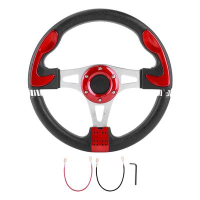 320mm 12.5in Car Sport Steering Wheel with Horn Button Universal Auto Modified PartsRed