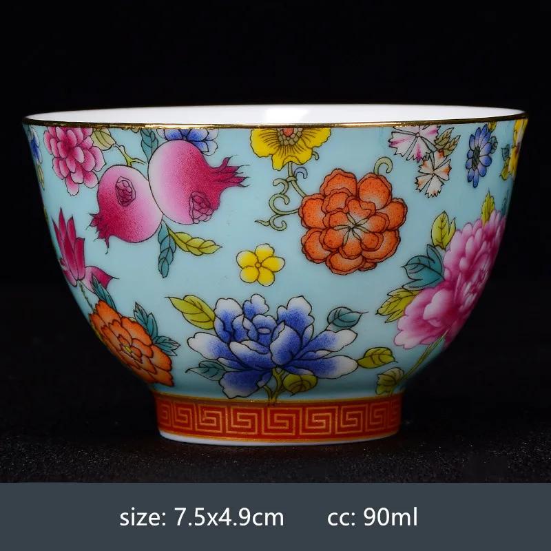 2pcs Chinese Handmade Porcelain Tea Cup Household Dragon and Phoenix Pattern Teacup Ceramic Master Cup Personal Tea Bowl Teaware