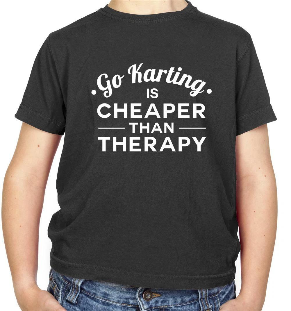 

Cheaper Than Therapy Gokarting Kids T-Shirt - Go Kart - Racing - Rally - Driving 100