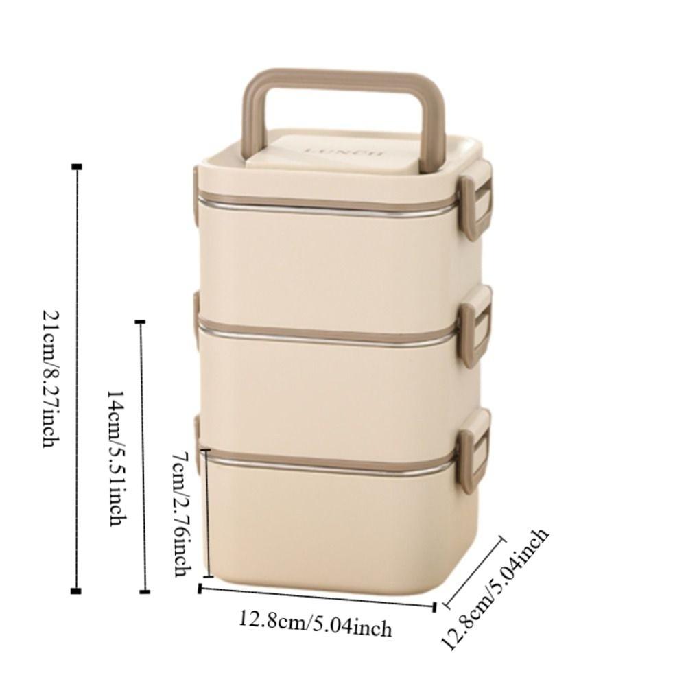 Leakproof Square Lunch Box with Spoon Food Storage Box Portable Lunch Container  Office