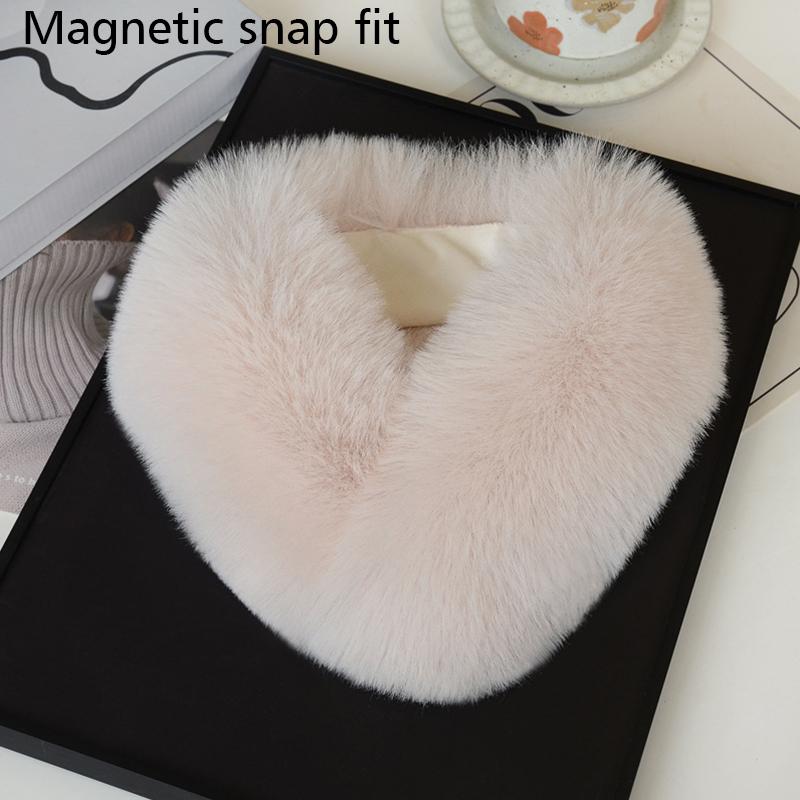 

1 шт. Универсальный меховой воротник Модный многоцветный искусственный лисий мех Подарок Магнитная застежка Шаль Шарф Теплый плюшевый