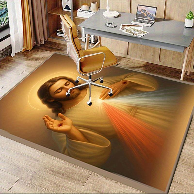 1pc Divine Light,Sacred Heart,Resurrection Office Carpet Soft Polyester Entrance Carpet Washable Non