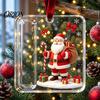 Uniek Feestcadeau voor Familie Kerstmis Acryl Geldhouder Ornament, Cash Hangend Decor met Feestelijk Patroon, Boomhanger Verrassend Geven,