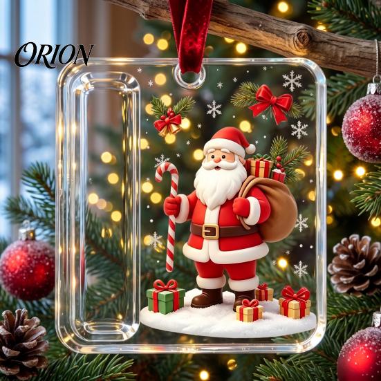 Uniek Feestcadeau voor Familie Kerstmis Acryl Geldhouder Ornament, Cash Hangend Decor met Feestelijk Patroon, Boomhanger Verrassend Geven,