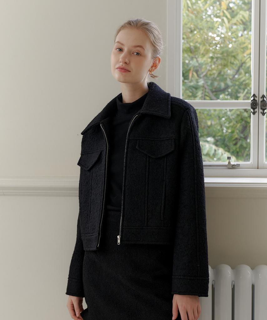 Yuppe Boucle Collar Jacket_Black