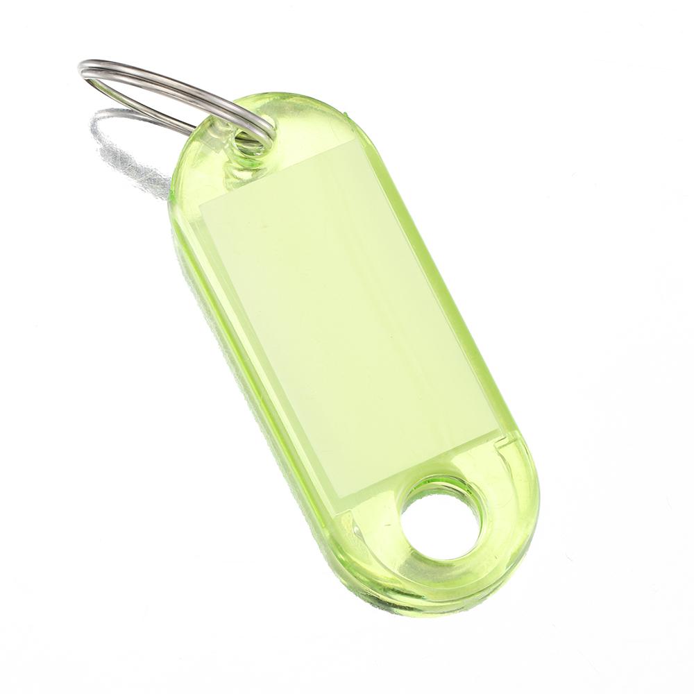 10pcs Coloful Key Tags Plastic Split Key Ring Paper Labels Clear Windows Flexible Key Organizer DIY Item Identifiers Luggage Tag