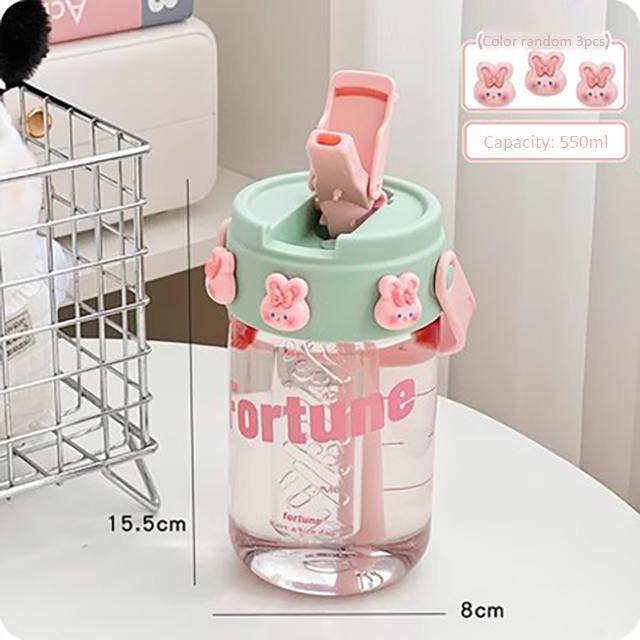 Charming Plastic Water Bottle With Tea Strainer Lightweight Sport Roomy Student Children Straw Tea Separation Drinking Cup