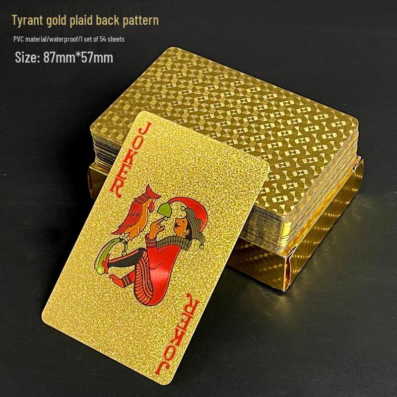 High-Grade Gold Foil Durable PVC Waterproof Poker Cards for Party Games