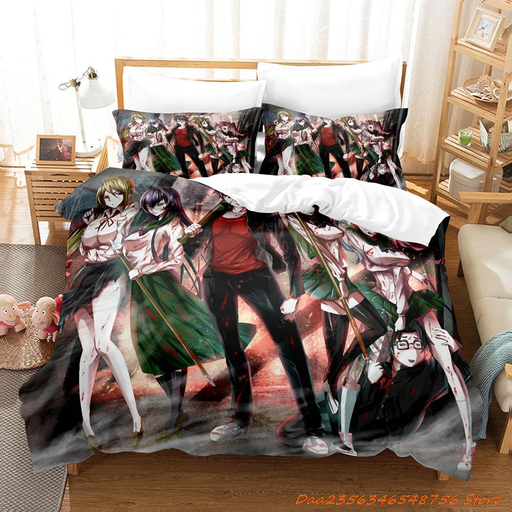 Comforter Cexy Girl Highschool Of The Dead Bedding Set Single Twin Full Queen King Size Bed Set Adult Kid Bedroom Duvet Sets