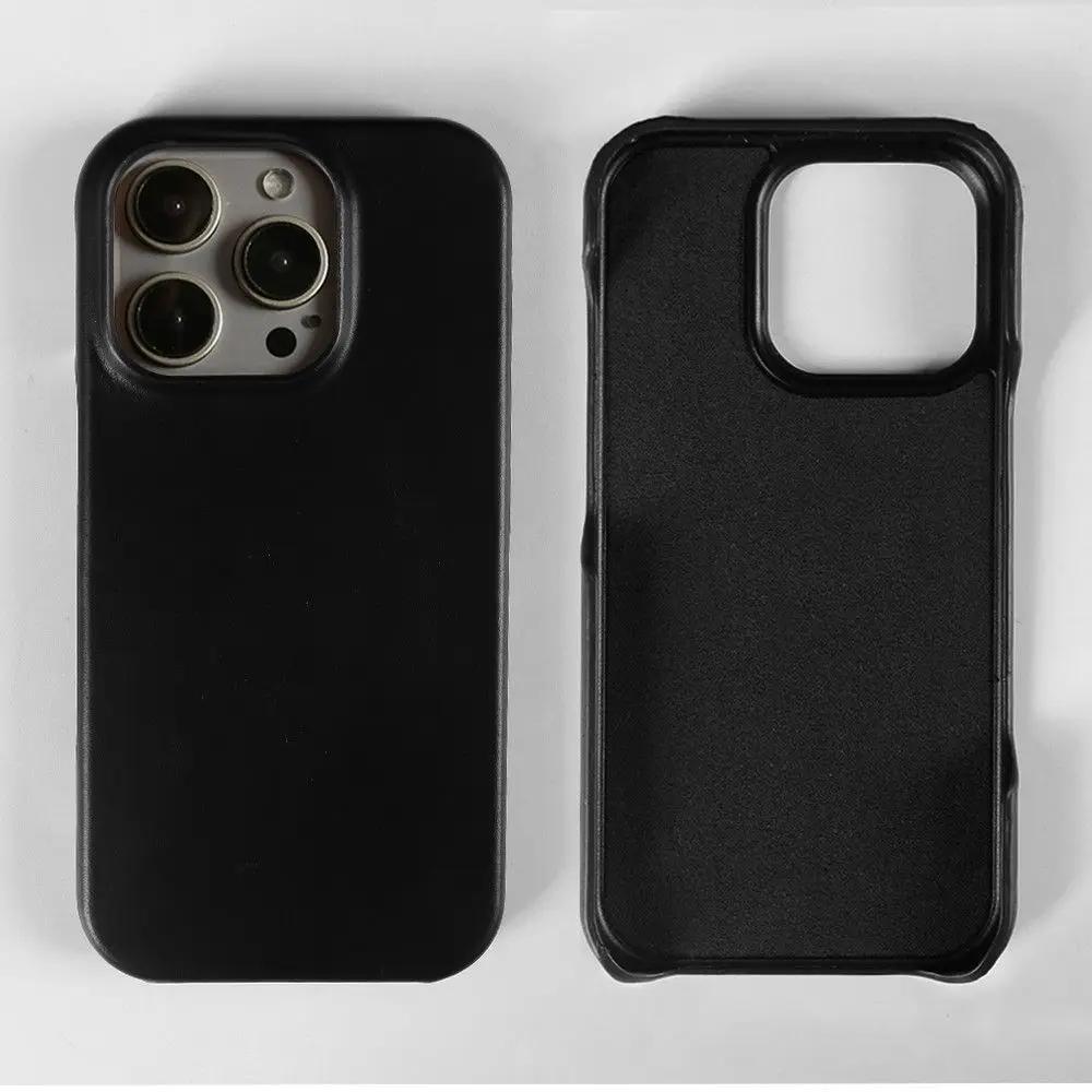 Business Genuine Leather Phone Case For Iphone 16 Pro Max 15Pro Aesthetic Vintage Back Cover For Iphone 13Pro 12Pro 11 14Pro 12
