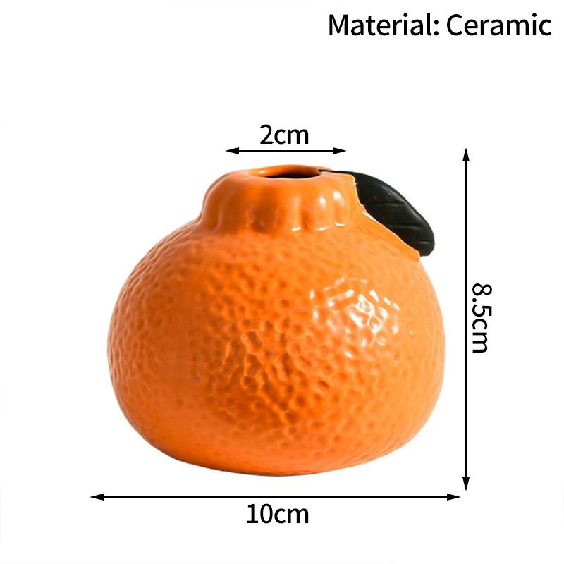 Kreative Orange-Form-Vase Hydroponischer Keramik-Kunststoff-Blumentopf Blumenarrangement Heimdekoration Schreibtisch-Ornament Gartendekoration