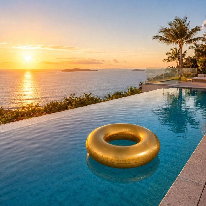Buoy - SIROCO - Round Golden Buoy 80 Cm - Resistant PVC - Easy To Inflate - Unisex