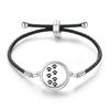 Women's Adjustable Braided Leather Aroma Diffuser Tree of Life Bracelet