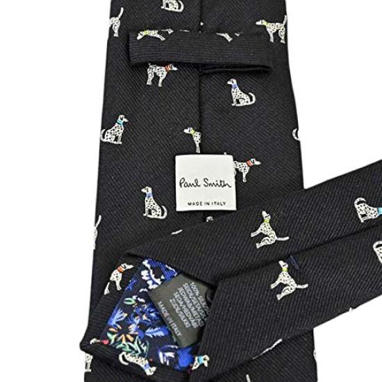 Paul Smith Necktie, Brand Necktie (8cm wide), Dog design (BlackOff-white (PS186)) [Used]