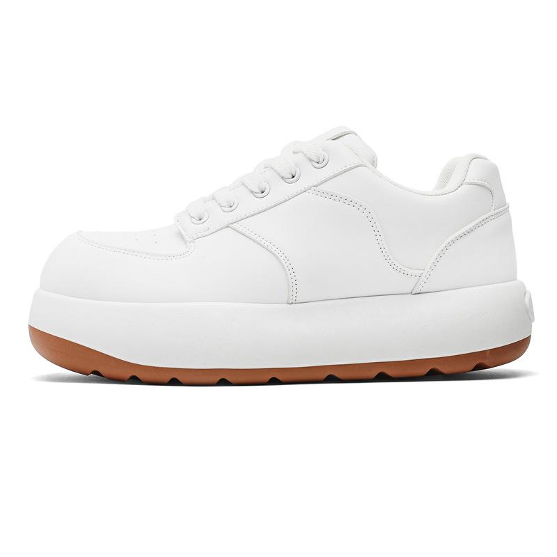

[Factory direct sales] Shoes men s ins new versatile trend ugly cute bread shoes sports platform casual board shoes 44 білий