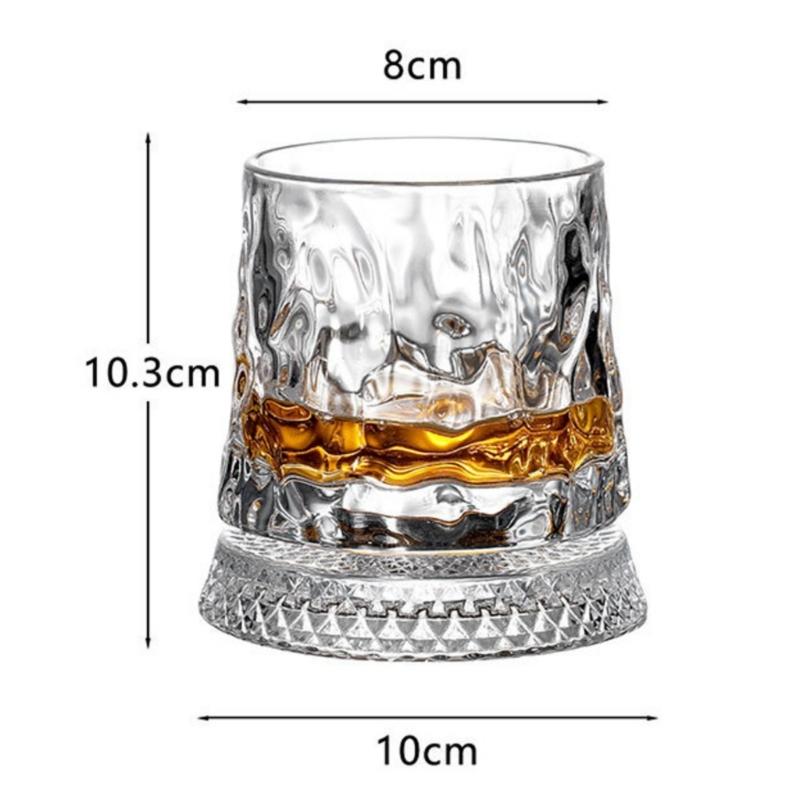 Premium Clear Whiskeys Glass with Rotating Base for Stress Reduction Crystal Cocktail WIne Glass Elegant Glassware Gift