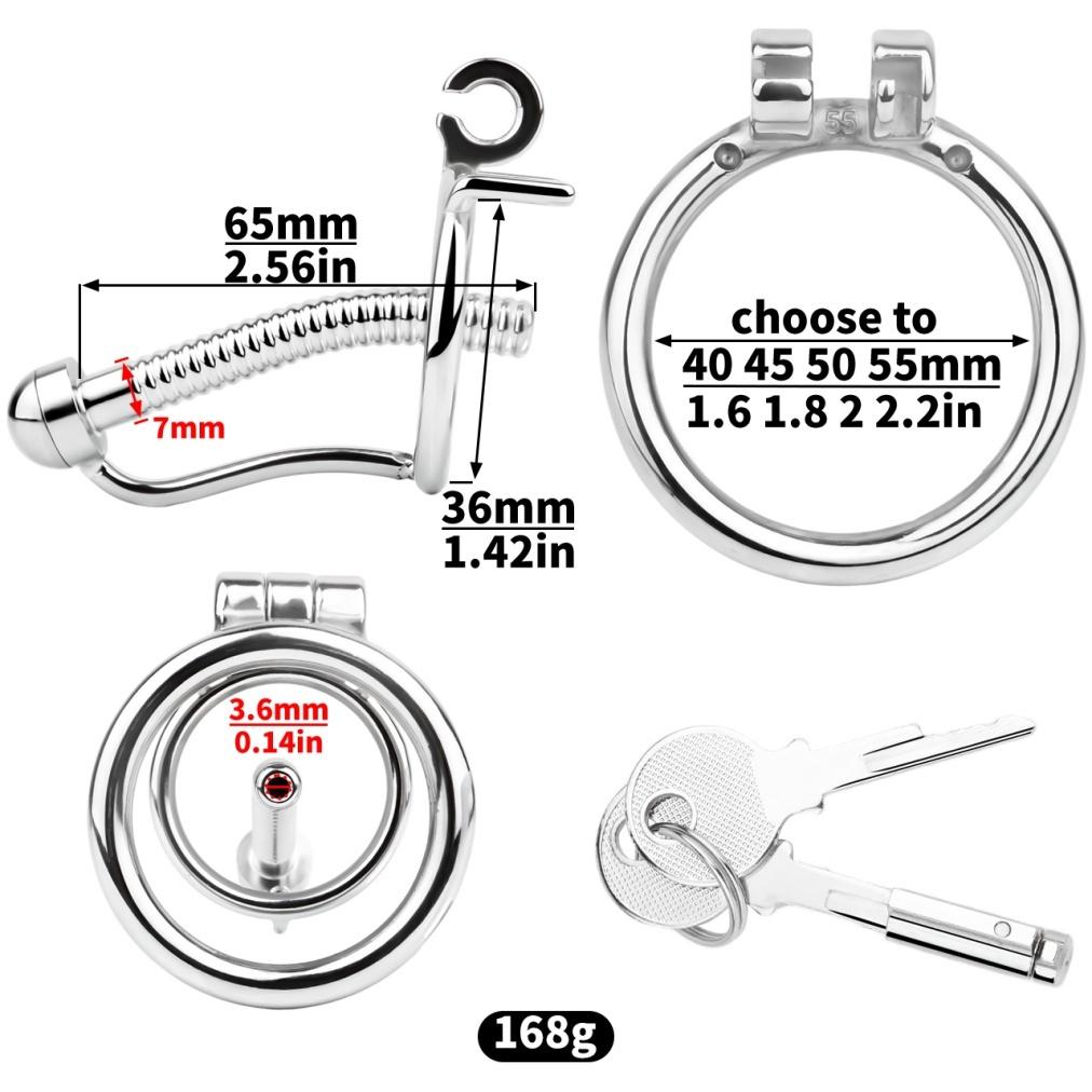 FRRK New Arrival Steel Male Chastity Cage PA Piercing Chastity Lock for Men Urethral Penis Plug Sex Dilator Sex Toys for Men