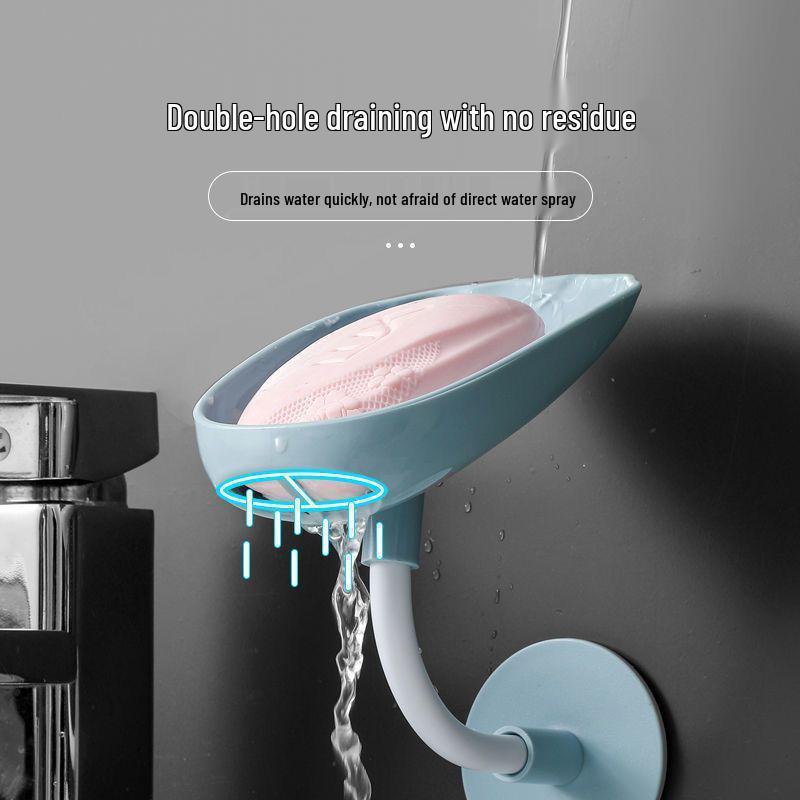 Wall-Mounted Soap Holder: Punch-Free Draining Storage Rack for Bathroom