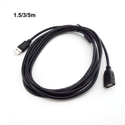 1,5/3/5 m Czarny USB 2.0 Męski na typ A Żeński Przedłużacz Złącze przedłużające Zasilanie Transmisja danych Adapter M/F Przewód zasilający