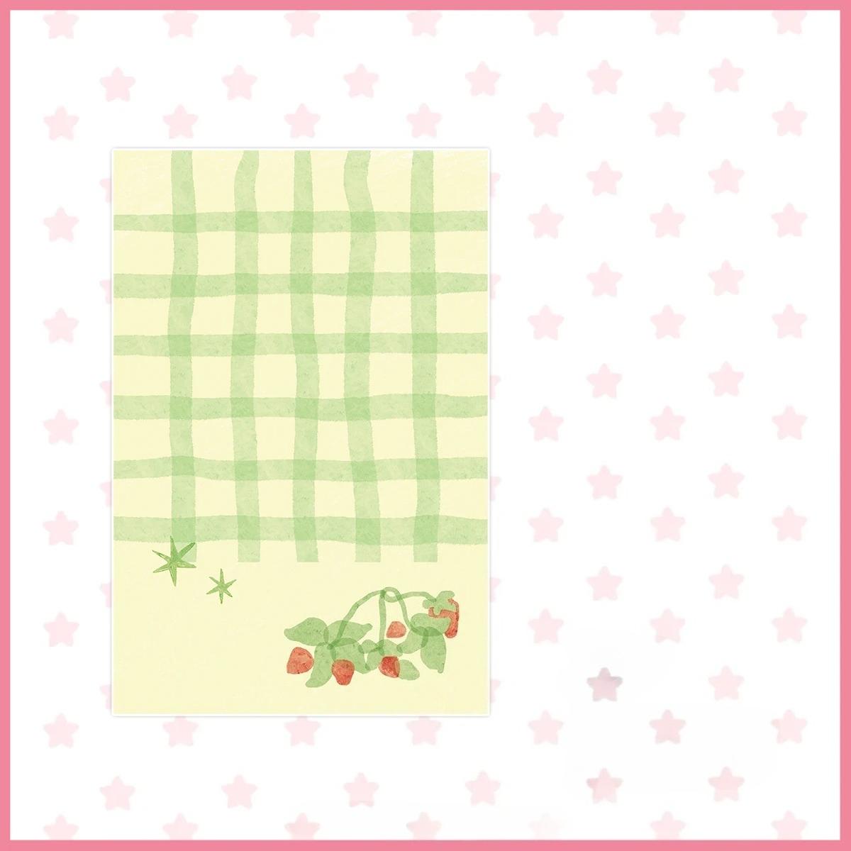 Strawberry Memo Pads Korean Style M5 Scrapbook Paper Journal Ins Tomato Notepad Grid Base Paper Decor Supplies