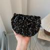 Polyester Sequin Shoulder Bag Zipper Bling Chain Bag Shell Bag Sparkling Crossbody Bag  Women