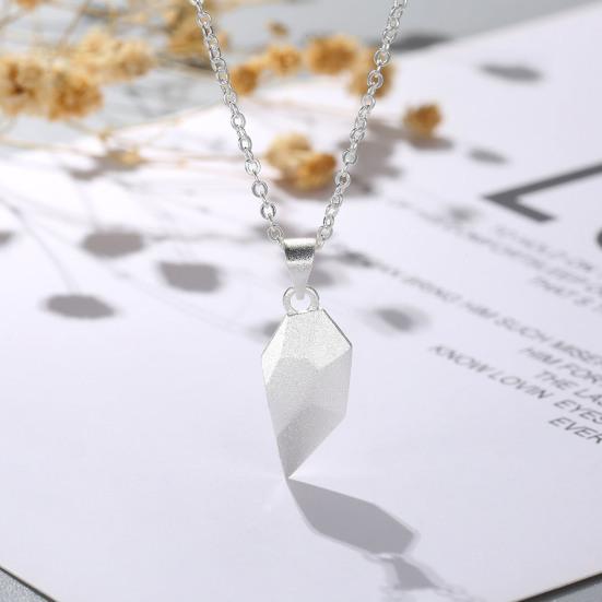 1 Pair Couple Matching Necklace Set Electroplated Alloy Magnetic Heart Shape Pendant Romantic Love Husband Wife Pairing Necklaces Valentines Day Gift