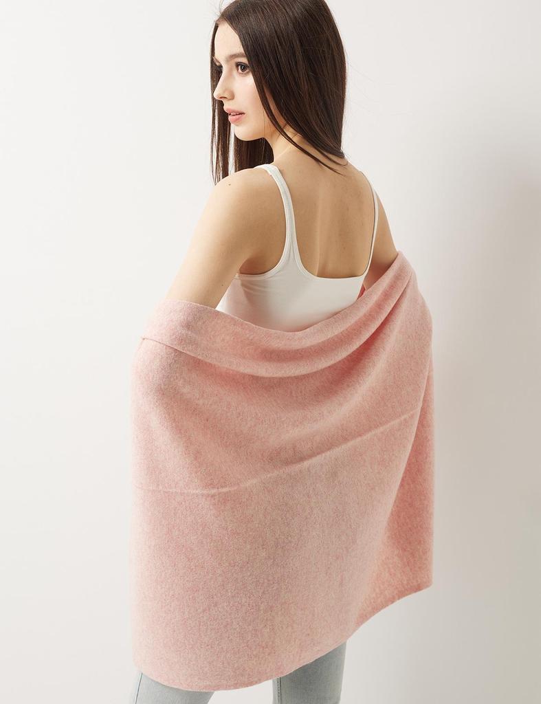 Women's Cozy Wool Shawl - Solid Color Knit for Autumn & Winter
