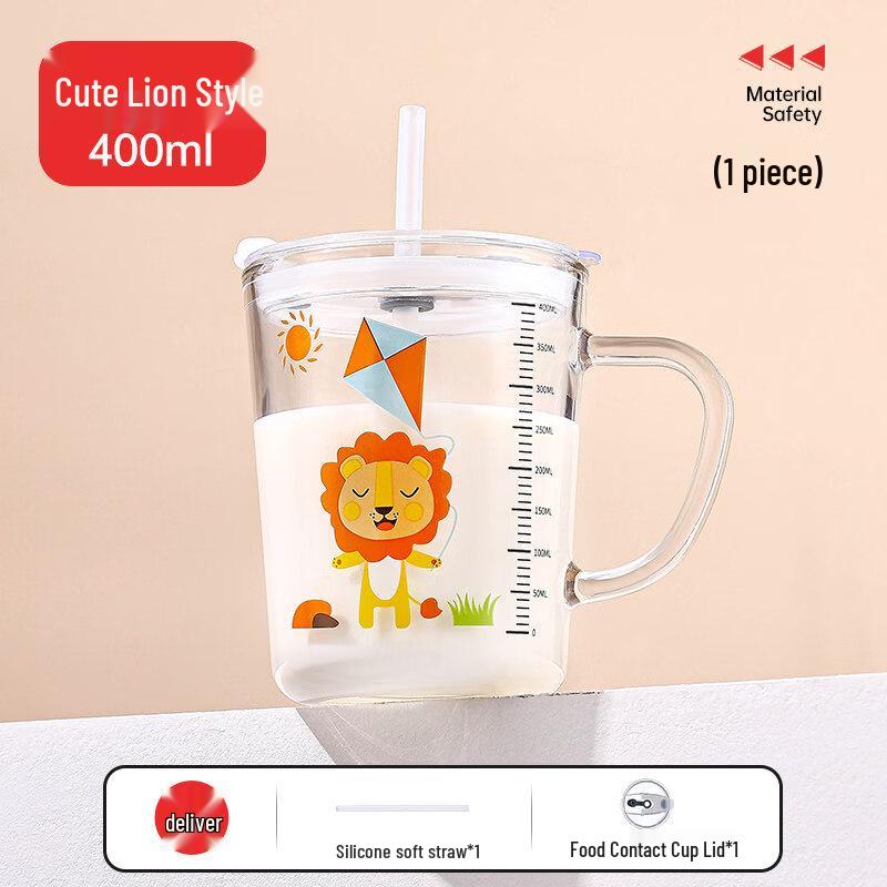 ZISIZ Glass Water Cup with Straw